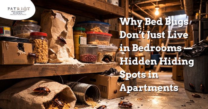 Bed bugs hiding in apartment furniture and wall cracks