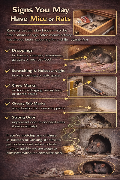 Mice and rat infestation signs