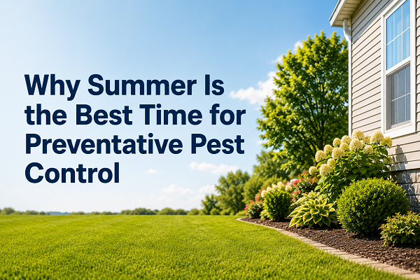 Summer home with preventative pest control landscaping