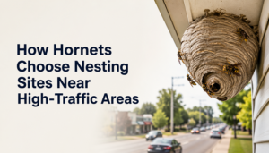 Hornet nest near high-traffic area