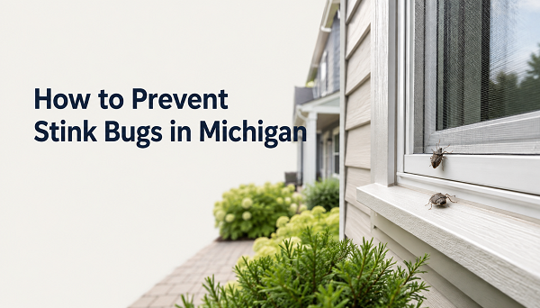 Stink bugs on Michigan home exterior